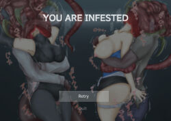  2girls breasts capcom censored crossover defeat dino_crisis game_over game_over_screen groping jill_valentine monster mosaic_censoring motion_lines multiple_girls nipples rape regina_(dino_crisis) resident_evil resident_evil_3:_nemesis sex sex_from_behind simple_background vore wintermute_(artist)  rating:Explicit score:1 user:Vore_Fanatic
