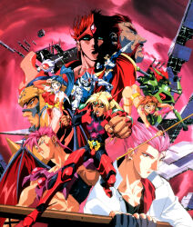  1990s_(style) armor ball_boy brider captain_atlantis choujin_gakuen_gowcaizer fudomaru gowcaizer highres hishizaki_shaia_(gowcaizer) kaiza_gouichiro kaiza_isato kash_gyustan marion_(gowcaizer) oobari_masami platonic_twins power_armor power_suit retro_artstyle shigure_kyosuke shigure_kyousuke son_karin sun_hualing tachibana_ikki  rating:General score:1 user:Tito-san