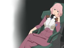 1girl chair cottage highres kitakami_midori neon_genesis_evangelion pink_hair short_hair sitting solo tagme rating:Sensitive score:11 user:UltraPerv88