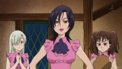  animated anime_screenshot ass audible_speech black_hair black_thighhighs blonde_hair blue_eyes blush breasts brown_hair diane_(nanatsu_no_taizai) earrings elizabeth_liones english_audio grey_hair hawk_(nanatsu_no_taizai) interior jewelry legs lipstick long_hair makeup meliodas merlin_(nanatsu_no_taizai) miniskirt multiple_boys multiple_girls nanatsu_no_taizai navel pig purple_eyes sideboob skirt sound sweatdrop tagme thighhighs twintails video waitress waitress_uniform  rating:Sensitive score:27 user:bluebot