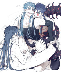  3boys abs anal anger_vein angry ass ass_grab blush cu_chulainn_(fate) erection fate_(series) group_sex handjob highres male_ass male_masturbation male_penetrated male_pubic_hair masturbation missionary mmm_threesome multiple_boys muscular muscular_arms muscular_back muscular_legs muscular_male muscular_uke nude pectorals penis penis_grab pubic_hair reach-around selfcest sex sex_from_behind shimafuku_rou_(artist) spread_legs thighs threesome toned toned_male toned_stomach veins veiny_penis yaoi yuguruko  rating:Explicit score:16 user:cibo