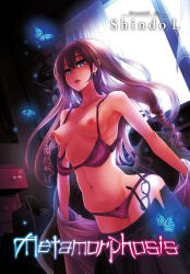  absurdres bra character_request glasses highres long_hair metamorphosis nipples panties skirt solo underwear undressing  rating:Questionable score:9 user:Divoom
