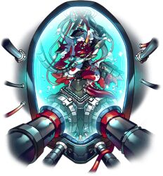  cable dragon dragon_village_(series) dragon_village_collection feathered_wings game_cg green_eyes looking_at_viewer lowres no_humans official_art oxygen_mask proto_alpha red_wings stasis_tank third-party_source transparent_background wings 
