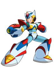  1boy android arm_cannon armor clenched_teeth fighting_stance forehead_jewel full_body gloves green_eyes helmet highres male_focus mega_man_(series) mega_man_maverick_hunter_x mega_man_x2 mega_man_x_(series) official_style red_gloves robot robot_ears second_armor_x_(mega_man) shoulder_armor simple_background solo solo_focus sprinqgueen standing teeth weapon white_armor white_background white_helmet x_(mega_man) 