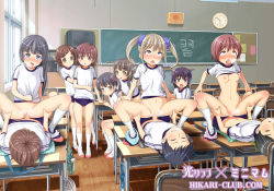 3boys 6+girls ahegao arm_support black_hair blonde_hair blue_eyes blush breasts brown_eyes brown_hair buruma buruma_around_leg chalkboard classroom closed_eyes clothes_lift clothes_pull cowgirl_position desk exhibitionism female_orgasm fucked_silly girl_on_top group_sex gym_shirt gym_uniform hetero hikari_club kneehighs kodomo_doushi loli long_hair lying multiple_boys multiple_girls on_back open_mouth orgasm orgy original panties panties_around_leg penis public_indecency pussy ribbon rolling_eyes saliva school school_uniform sex sex_ed sexually_suggestive shameless shirt shirt_lift shoes short_hair short_sleeves shorts shorts_pull shota small_breasts socks spread_legs squatting straddling sweat tears tongue twintails uncensored underwear uwabaki vaginal watermark web_address white_shirt rating:Explicit score:958 user:huzzaman