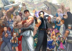absurdres alex_(street_fighter) ayame_(power_stone) bald ball bilstein capcom capcom_fighting_collection capcom_fighting_collection_2 cape chun-li demitri_maximoff eyepatch franco_gerelt hauzer highres ikeno_daigo ingrid_(capcom) june_lin_milliam kagami_kyousuke kanzaki_hayato_(star_gladiator) karuizawa_momo kusanagi_kyou leo_(warzard) nakoruru non-web_source racket ryu_(street_fighter) street_fighter sword tennis_ball tennis_racket weapon zangief