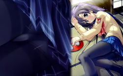 1girl female_focus highres loli long_hair lying pantyhose skirt solo uncensored zoom_layer rating:Explicit score:4 user:AlmaNegra