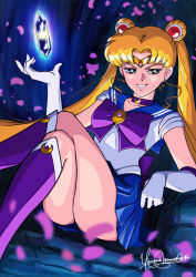 1girl ass back_bow bishoujo_senshi_sailor_moon bishoujo_senshi_sailor_moon_(first_season) black_eyes blonde_hair blue_sailor_collar blue_skirt boots bow choker collarbone cosplay crescent crescent_earrings crossdressing crossdressing_(mtf) crossed_legs crystal dark_persona dj_jdite double_bun dutch_angle earrings elbow_gloves evil_smile gloves gold_earrings grin hair_bun hair_ornament half-closed_eyes high_heel_boots high_heels highres indoors jewelry long_hair looking_at_viewer magical_girl miniskirt naughty_face neck necklace official_cosplay parted_bangs petals pleated_skirt purple_boots purple_bow purple_choker sailor_collar sailor_moon_(cosplay) shirt short_sleeves sitting skirt smile solo thick_thighs thighs tiara twintails v-shaped_eyebrows very_long_hair white_gloves white_shirt zoisite_(sailor_moon) rating:Sensitive score:20 user:danbooru