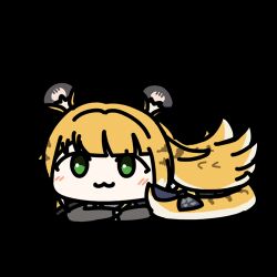  1girl :3 animal_ear_fluff animal_ears animated animated_gif blonde_hair chinese_commentary closed_mouth colored_inner_hair commentary_request green_eyes ju_fufu long_hair lowres multicolored_hair seseren solo tail tiger_ears tiger_girl tiger_tail transparent_background white_hair zenless_zone_zero 