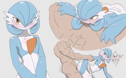  ! !! 1boy 1girl alternate_color arched_back bent_over blue_hair blue_skin blush bob_cut censored closed_mouth collarbone colored_skin completely_nude english_text erection fellatio flat_chest from_side gardevoir gen_3_pokemon grabbing_another&#039;s_arm grey_background grin hair_between_eyes hair_over_one_eye half-closed_eyes hands_on_another&#039;s_thighs happy happy_sex heart hetero interspecies looking_at_another looking_at_viewer looking_back mosaic_censoring motion_lines multicolored_skin multiple_views musical_note nintendo nose_blush nude one_eye_covered oral orange_eyes own_hands_together penis pheroviran pokemon pokemon_(creature) seductive_smile sex sex_from_behind shiny_pokemon short_hair simple_background smile speech_bubble split_mouth spoken_heart spoken_musical_note spoken_star standing star_(symbol) sweat tears teeth trembling two-tone_skin upper_body v_arms white_skin 