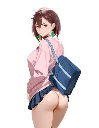  1girl ass ass_focus ayase_momo dandadan miniskirt presenting school_uniform semi-nude sexually_suggestive short_hair skirt solo  rating:Sensitive score:59 user:ahegahotwhorespa