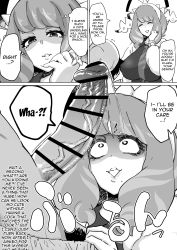1boy 1girl absurdres age_difference breasts censored dekosukentr english_text hard-translated highres imminent_fellatio klara_(pokemon) large_breasts large_penis looking_at_penis nintendo penis penis_awe pink_hair pokemon pokemon_swsh shaded_face shota surprised third-party_edit victor_(pokemon) rating:Explicit score:212 user:johnny123456