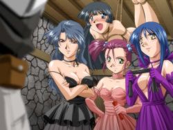  4girls bdsm blush bondage bound breasts candle dominatrix elbow_gloves femdom formal_clothes fortuna_(game) gloves multiple_girls restrained shibari slave suspension whip yuri zyx  rating:Explicit score:28 user:DxM
