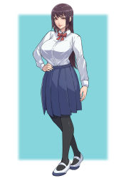  1girl absurdres black_hair breasts cirenk full_body hand_on_own_hip highres ijiranaide_nagatoro-san large_breasts school_uniform skirt solo standing sunomiya_sana  rating:Sensitive score:38 user:Ahegao_lmao