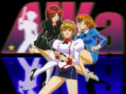 agent_aika aida_rion aika_(series) black_delmo blue_delmo cosplay delmogeny_uniform maypia_alexymetalia official_art sumeragi_aika white_delmo rating:Sensitive score:10 user:raikyaku