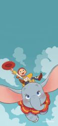  1boy 1girl animal_print belt boots braid chaps cow_print cowboy_hat cowgirl_(western) dumbo dumbo_(character) elephant green_eyes hat highres jessie_the_yodeling_cowgirl long_hair long_sleeves print_chaps red_hair shirt single_braid smile takatmaorange toy_story toy_story_2 yoke_(clothing) 