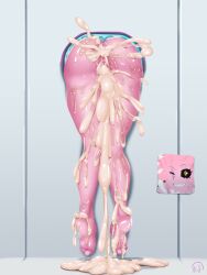 1girl ashido_mina ass black_sclera boku_no_hero_academia colored_sclera colored_skin cum cum_all_over cum_in_ass cum_in_pussy cum_on_ass cum_on_body cum_on_floor cum_on_lower_body cum_pool excessive_cum faceless faceless_female female_focus from_behind highres ashido_mina nofapplease photo_(object) pink_hair pink_skin solo stuck suspension through_wall wide_hips yellow_eyes rating:Explicit score:123 user:NoFapPlease