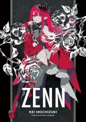 1girl baobhan_sith_(fate) baobhan_sith_(first_ascension)_(fate) boots breasts cover cover_page detached_sleeves dress earrings fate/grand_order fate_(series) frilled_dress frills full_body grey_eyes hair_ornament hand_up high_heel_boots high_heels jewelry knee_up long_hair looking_at_viewer mochizuki_kei pink_hair pointy_ears red_dress sidelocks solo thigh_boots 