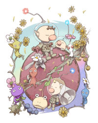  3boys backpack bag big_nose black_eyes black_hair blonde_hair blue_bag blue_gloves blue_pikmin blue_skin blue_sky blueberry border branch brown_hair bud bulbmin buttons christmas_ornaments closed_eyes colored_skin commentary_request daisy_(flower) day facial_hair flower food fruit full_body gloves hand_on_own_cheek hand_on_own_face hand_up louie_(pikmin) male_focus megaphone multiple_boys mustache naru_(wish_field) night night_sky nintendo no_mouth olimar on_branch outside_border outstretched_arms oversized_object patch petals pikmin_(creature) pikmin_(series) pikmin_2 pink_flower pointy_ears pointy_nose president_(pikmin) purple_hair purple_pikmin purple_skin purple_sky red_bag red_gloves red_pikmin red_skin short_hair sitting sitting_on_branch sky spacesuit star_(sky) starry_sky triangle_mouth very_short_hair white_border white_flower white_gloves white_pikmin yellow_flower yellow_pikmin yellow_skin 
