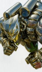  1other absurdres artist_logo brown_eyes clenched_hands closed_mouth fighting_stance hashtag-only_commentary highres jojo_no_kimyou_na_bouken logo looking_at_viewer other_focus reflection reflective_surface simple_background stand_(jojo) star_platinum stardust_crusaders the_world white_background whitehogiii 