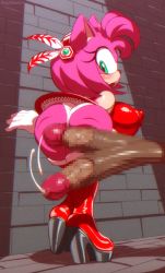  1boy 1girl amy_rose angelauxes blush boots breasts buttjob cum dark-skinned_male dark_skin eyelashes furry furry_female gloves green_eyes high_heel_boots high_heels huge_breasts open_mouth panties penis pink_fur sega sonic_(series) sonic_the_hedgehog_(classic) surprised underwear white_gloves white_panties  rating:Explicit score:128 user:Adam_McCall