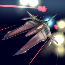  canopy_(aircraft) chatora_(0-furry-beast-0) explosion gradius laser missile no_humans science_fiction space spacecraft starfighter vehicle_focus vic_viper 