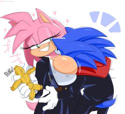 1boy 1girl amy_rose breast_smother breasts cosplay crossover face_to_breasts furry gloves green_eyes heart hedgehog highres hood huge_breasts itadori_yuuji_(cosplay) jinu_(jinusenpai) jujutsu_kaisen kugisaki_nobara_(cosplay) motion_lines school_uniform smile sonic_(series) sonic_the_hedgehog tail voodoo_doll white_background white_gloves rating:Questionable score:76 user:JustHere4Butts
