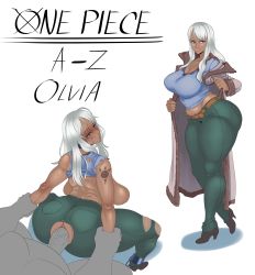 1boy 1girl absurdres arm_grab arm_tattoo arms_behind_back ass back backboob blue_eyes breasts clothed_sex clothes collar colored_skin doggystyle grabbing_from_behind grey_hair grey_skin hetero highres huge_ass huge_penis large_breasts long_hair looking_at_viewer looking_back multiple_views nico_olvia one_piece penis rolling_eyes sex sex_from_behind simple_background smile sunnysundown tattoo torn_clothes veins veiny_penis white_background rating:Explicit score:109 user:xAkira