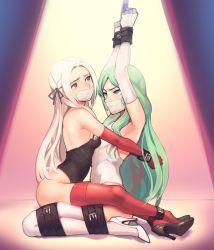 2girls absurdres bdsm bondage bound cad_(caddo) edelgard_von_hresvelg fire_emblem fire_emblem:_three_houses forced_yuri gag gagged highres improvised_gag intelligent_systems kaddo multiple_girls nintendo rhea_(fire_emblem) tagme tape tape_gag yuri
