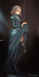 1futa anna_(tarakanovich) artist_name black_footwear black_thighhighs blonde_hair blue_bow blue_choker blue_dress blue_eyes bow choker closed_mouth clothes_lift dress dress_lift dress_shirt erection frilled_choker frills from_side full_body futanari hair_bow high_heels highres indoors juliet_sleeves lace lace-trimmed_legwear lace_trim long_dress long_sleeves no_panties original patreon_username penis profile puffy_sleeves shirt short_hair signature solo standing tarakanovich thighhighs torn_clothes torn_legwear uncensored watermark web_address rating:Explicit score:249 user:danbooru