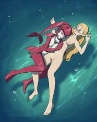  2girls absurdres asphyxiation barefoot blonde_hair breasts bubble completely_nude corpse death drowning feet highres long_hair medium_breasts megagogoman mipha multiple_girls nintendo nude pointy_ears princess princess_zelda pussy small_breasts snuff the_legend_of_zelda the_legend_of_zelda:_breath_of_the_wild toenails toes underwater yuri  rating:Explicit score:46 user:dry_fish_