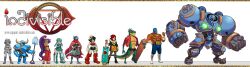ajna_(indivisible) annie_(skullgirls) aqua_hair armor axe battle_chasers boots braid brown_hair calibretto cape closed_eyes crocodilian crossover curses&#039;n&#039;chaos dark-skinned_female dark-skinned_male dark_skin eyepatch floating_hair full_body furry glasses green_hair guacamelee! helmet highres horns hyper_light_drifter indivisible juan_(guacamelee) lab_zero_games lea_(curses&#039;n&#039;chaos) luchador luchador_mask mask metroidvania pale_skin purple_hair red_(transistor) red_hair sagan_(skullgirls) shantae shantae_(series) shovel shovel_knight shovel_knight_(character) size_difference skateboard skirt super_time_force_ultra supergiant_games sword tail tattoo the_drifter the_transistor third-party_edit toy transistor_(game) weapon white_background zackasaurus