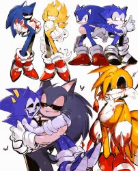  black_sclera blood bloody_tears blue_fur claws colored_sclera fleetway_super_sonic exe_(revie) faker_(revie) gloves grey_fur hog_the_tenrec holding lord_x_(sonic.exe) majin_sonic orange_fur purple_fur red_eyes shoes sonic.exe sonic.exe_(character) sonic_(series) sonic_the_comic sonic_the_hedgehog super_sonic tails_(sonic) tails_doll usa37107692 