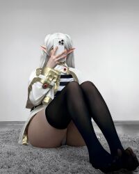  ass cosplay frieren full_body highres legs long_hair miniskirt panties real_life selfie skirt sousou_no_frieren underwear  rating:Sensitive score:23 user:ahegahotwhorespa
