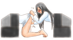 black_hair blush female_masturbation fingering masturbation parody portal_(object) solo television the_ring yamamura_sadako rating:Explicit score:75 user:danbooru