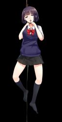  1girl artist_request asphyxiation blush female_focus guro hanged highres peeing peril punishment restrained rope skirt solo tagme  rating:Sensitive score:25 user:champignon
