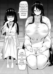 1futa 1girl age_difference breasts bug bulge censored covered_erect_nipples curvy english_text erection erection_under_clothes facing_viewer femdom futa_with_female futanari hard-translated huge_breasts humiliation incest japanese_clothes large_penis loli looking_at_penis looking_at_viewer makin_tama monochrome mother_and_daughter netorare onee-loli penis penis_awe see-through_clothes size_difference small_penis_humiliation third-party_edit translated rating:Explicit score:533 user:Zen84