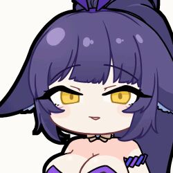  animal_ear_fluff animal_ears animated animated_gif azur_lane bare_shoulders bouncing_breasts breasts cleavage closed_eyes eyelashes fox_ears gun large_breasts musashi_(azur_lane) official_art ponytail purple_hair smile surprised toy toy_gun weapon yellow_eyes  rating:Sensitive score:19 user:ParadoxFox