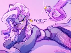  1girl bottle donkey_kong_(series) donkey_kong_bananza ear_piercing ellielotus eyebrow_piercing face_piercing furry furry_female glasses half-closed_eyes hand_on_own_cheek hand_on_own_face lipstick looking_to_the_side lying makeup monochrome nintendo on_stomach open_mouth perfume_bottle piercing poppy_kong semi-rimless_eyewear smile solo tail wrist_cuffs yellow_lips 