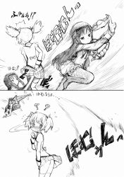 10s akemi_homura akemi_homura_(magical_girl) ass blush bow bow_panties clothes_theft comic greyscale hair_ribbon hairband hentai_kamen holding holding_unworn_clothes holding_panties holding_underwear holding_unworn_clothes homu kaname_madoka long_hair mahou_shoujo_madoka_magica mahou_shoujo_madoka_magica_(anime) monochrome no_panties object_on_head panties panties_on_head pantyhose plaid ribbon school_uniform short_hair short_twintails skirt teri_terio theft translated twintails underwear underwear_theft unworn_panties white_panties rating:Questionable score:23 user:danbooru