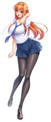 1girl breasts full_body highres kagami_hirotaka kangoku_senkan kangoku_senkan_2 large_breasts lilith-soft long_hair looking_at_viewer maya_cordelia official_art orange_hair pantyhose plaid_clothes plaid_skirt school_uniform shiny_skin skirt smile solo standing taimanin_(series) taimanin_rpgx wide_hips rating:Sensitive score:49 user:deltaonix