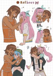  ! !! !? +++ 2boys 2girls :t ;d ^_^ alternate_universe anger_vein aqua_eyes aqua_hairband aqua_nails aqua_shirt arm_around_neck aubrey_(faraway)_(omori) aubrey_(omori) ball bare_arms bare_shoulders basketball_(object) basketball_uniform beanie black_eyes black_hair black_jacket black_mouth black_shirt blue_hair blush bow bow_hairband bracelet brown_hair carrying chibi chibi_inset clenched_hand closed_eyes closed_mouth collarbone commentary cowboy_shot cropped_torso crossed_arms dark-skinned_female dark-skinned_male dark_skin double-parted_bangs ear_piercing earrings english_commentary face-to-face facing_another full_body genderswap genderswap_(ftm) genderswap_(mtf) green_hat grid_background grin hair_behind_ear hair_between_eyes hairband hand_on_another&#039;s_arm hand_on_own_cheek hand_on_own_face hands_on_another&#039;s_cheeks hands_on_another&#039;s_face hat heart hetero high_ponytail highres interracial jacket jewelry kel_(faraway)_(omori) kel_(omori) kiss kissing_cheek kneehighs leg_hair letterman_jacket long_hair looking_at_another looking_to_the_side multicolored_hair multiple_boys multiple_girls multiple_views nail_polish no_sclera omori one_eye_closed open_clothes open_jacket open_mouth orange_pants orange_shoes orange_tank_top pants piercing piggyback pink_bow pink_eyes pink_hair ponytail reverse_princess_carry roots_(hair) ship_name shirt shoes short_hair short_sleeves shrimperini simple_background single_vertical_stripe smile socks sparkle sportswear squiggle surprise_kiss surprised sweat tank_top teeth three-quarter_sleeves tongue transgender_flag tsundere two-tone_hair upper_teeth_only v-shaped_eyebrows white_background white_pants white_shirt white_socks wide-eyed yellow_shoes 