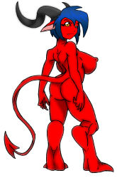 baalah black_hair demon bad_tag fredrik_k_t_andersson highres horns pawn_(chess) red_skin tail rating:Questionable score:3 user:Evil_Emperor_Proteus