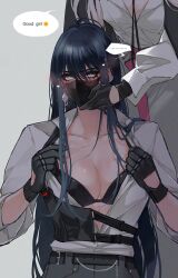  ... 2girls belt black_hair black_pants bra breasts collared_shirt earrings english_text grey_eyes grey_pants hair_between_eyes jewelry long_hair long_sleeves looking_at_viewer mamaloni mask medium_breasts mouth_mask multiple_girls pants path_to_nowhere rahu_(path_to_nowhere) scar shalom_(path_to_nowhere) shirt simple_background underwear white_shirt yuri  rating:Questionable score:14 user:danbooru