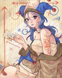  absurdres agiaaaa balatro brainstorm_(balatro) card freckles hat highres humanization jester_cap  rating:General score:0 user:ZeeZeeB