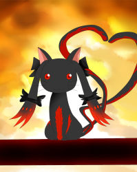  :3 animal_ears cat cat_ears cat_tail cosplay artistic_error female_focus fusion garyuun heart heart_tail highres kaenbyou_rin kaenbyou_rin_(cat) kitsune kyubey kyuubee_(cosplay) kyuubi mahou_shoujo_madoka_magica mahou_shoujo_madoka_magica_(anime) multiple_tails no_humans quality red_eyes ryuujin solo tail touhou 