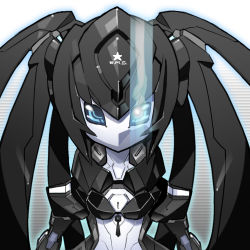  10s 1girl android black_rock_shooter black_rock_shooter_(character) blue_eyes female_focus glowing glowing_eye glowing_eyes joints mecha mechanization medarot no_humans robot robot_joints solo tonami_kanji tonamikanji_gx twintails  rating:Sensitive score:31 user:danbooru