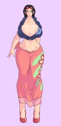  1girl areola_slip breasts collarbone cropped_jacket female_focus full_body high_heels highres huge_breasts jacket jay-marvel midriff nico_robin nico_robin_(return_to_sabaody) nipple_slip nipples one_piece open_clothes short-sleeved_jacket short_sleeves skirt solo standing transparent_background undersized_clothes  rating:Questionable score:77 user:titswifter