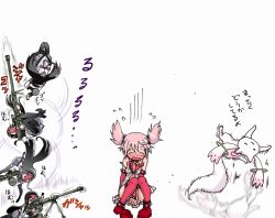 10s 2girls akemi_homura akemi_homura_(magical_girl) arm_warmers babydoll black_hair blush closed_eyes collar covering_privates crotch_seam detached_sleeves flying_sweatdrops gun hairband hentai_kamen homu kaname_madoka kaname_madoka_(sexy_madoka) kyubey lingerie long_hair mahou_shoujo_madoka_magica mahou_shoujo_madoka_magica_(anime) multiple_girls navel no_panties object_on_head official_style panties panties_on_head panties_under_pantyhose pantyhose pink_hair pink_panties purple_eyes red_legwear rifle short_hair short_twintails sniper_rifle squatting strap_slip tears teri_terio thighhighs translated twintails underwear weapon rating:Questionable score:15 user:danbooru