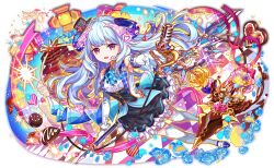  1girl anime_coloring aqua_ascot aqua_flower aqua_hair aqua_petals aqua_ribbon armpits artist_request ascot balloon bare_shoulders beads black_vest blue_flower blue_hat blue_shoes blunt_bangs blush bow box box_of_chocolates bracelet buttons cake candy center_frills checkered_floor chocolate chocolate_cake chocolate_heart cowlick crash_fever crystal_horns curled_horns dot_nose dress_shirt dutch_angle elbow_gloves flower food foucault_(crash_fever) frilled_skirt frills full_body game_cg gem glove_bow glove_cuffs glove_ribbon gloves gold_buttons hat hat_bow heart heart-shaped_food heart-shaped_gem heart_balloon high_heels holding holding_microphone holding_staff horns jewelry knees_together_feet_apart lace lace-trimmed_footwear lace-trimmed_thighhighs lace-trimmed_vest lace_trim lapels long_sidelocks microphone microskirt mini_hat mini_top_hat neck_ribbon notched_lapels number_print numbered official_art orange_flower petticoat pink_bow pink_eyes pink_ribbon plaid_lapels print_gloves purple_flower purple_horns red_gemstone red_ribbon ribbon see-through_ribbon shirt shoe_strap shoes sidelocks skirt sleeveless sleeveless_shirt solo sparkle sparkling_clothes square square_print staff stage_lights striped_hat tachi-e thighhighs third-party_source tilted_headwear top_hat transparent_background two-sided_fabric two-sided_ribbon valentine vertical-striped_hat vest wavy_hair wavy_sidelocks white_flower white_gloves white_petticoat white_shirt white_thighhighs white_vest yellow_ribbon 
